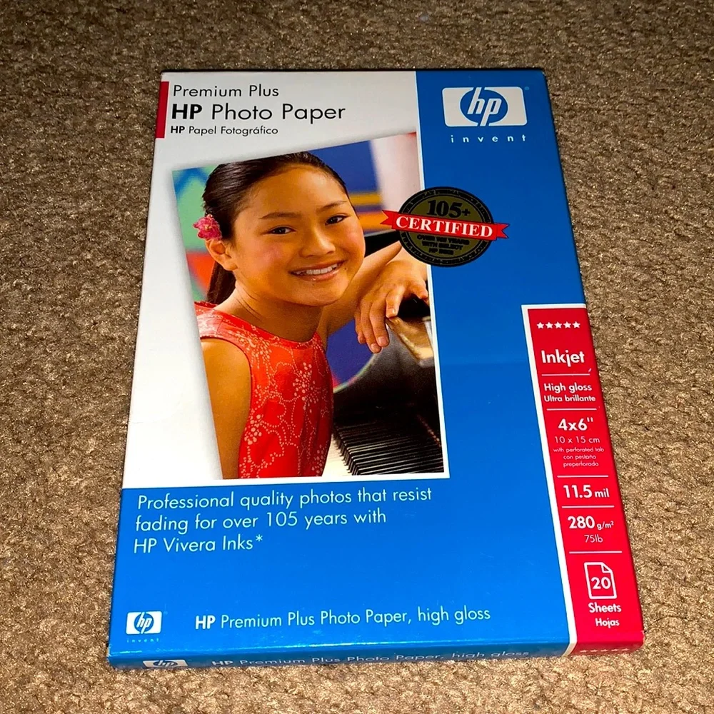 Premium Plus HP Photo Paper 20 sheets Inkjet Glossy Card Stock 11.5 Mil  4